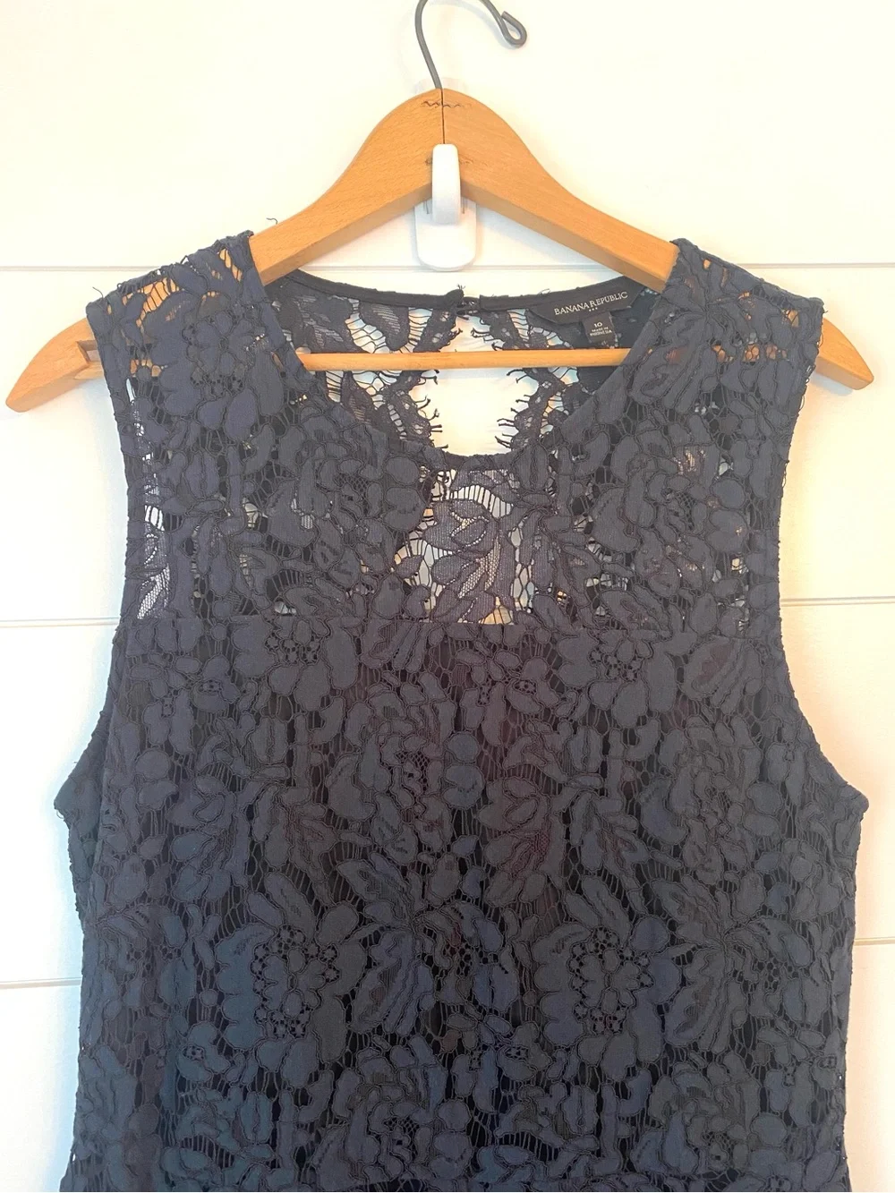 Banana Republic Navy Floral Lace Dress (size 10)